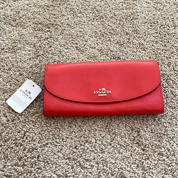 New! COACH watermelon slim envelope wallet! - Picture 1 of 11